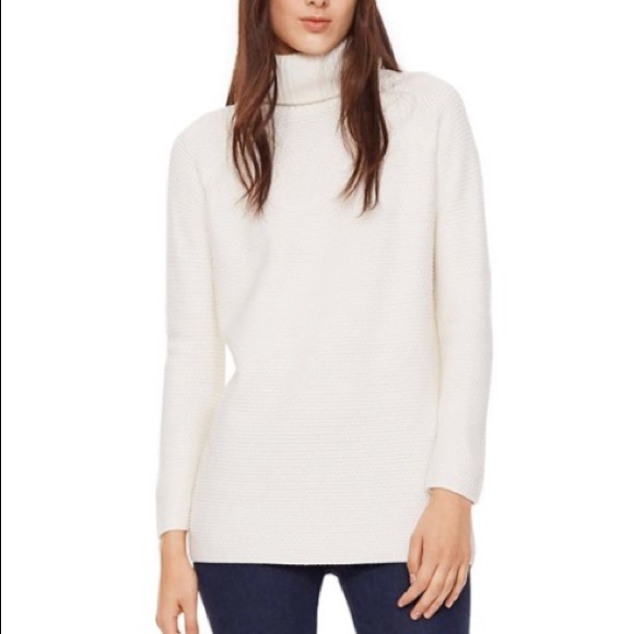 oversized white turtleneck sweater